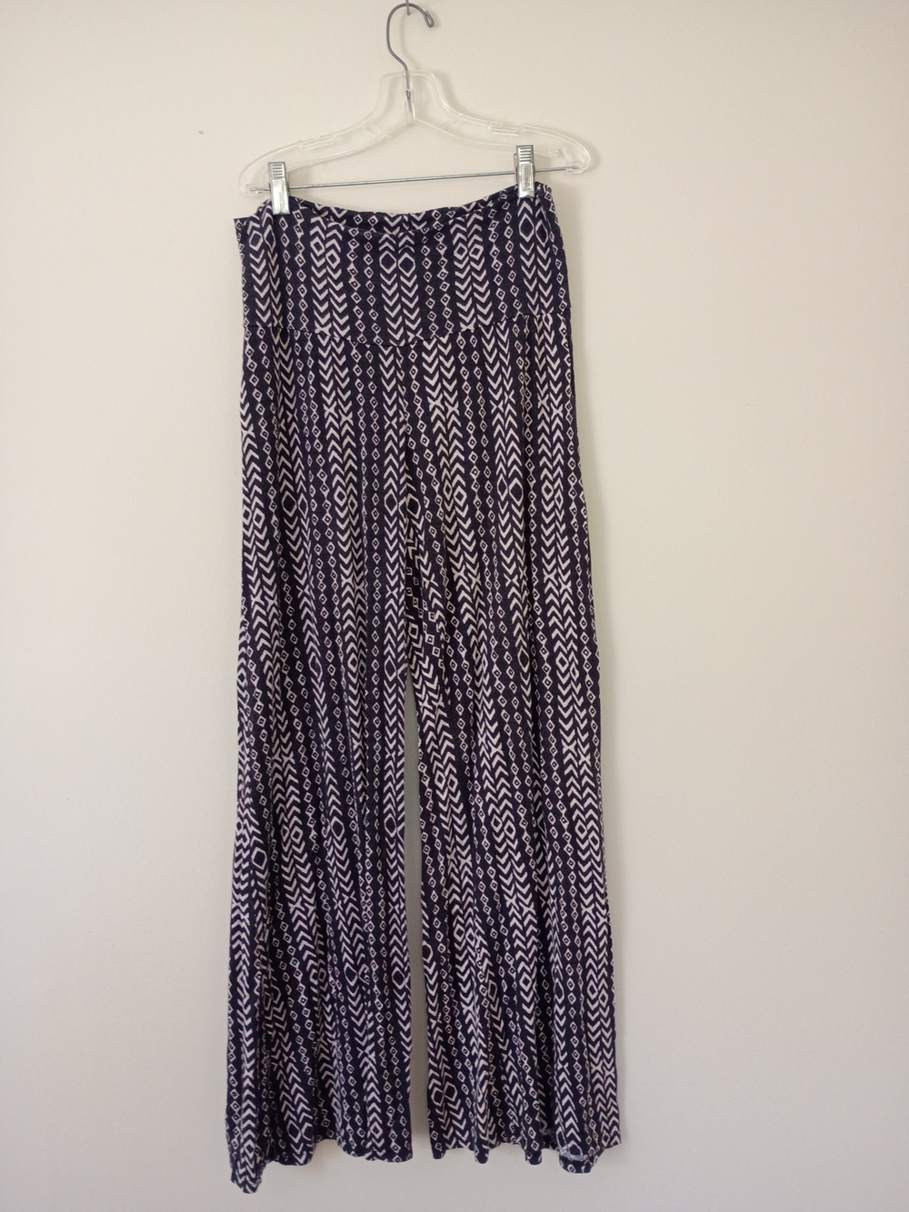 About A Girl Navy & White Wide-Leg Aztec Print Pants